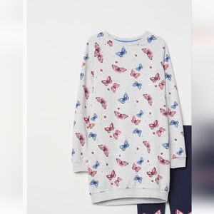 H&M Sweatershirt Dress Leggings Set size 4-6